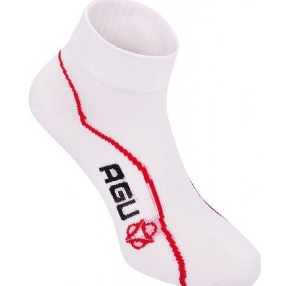 AGU Summer Fietssok Wit/Rood duo-pack
