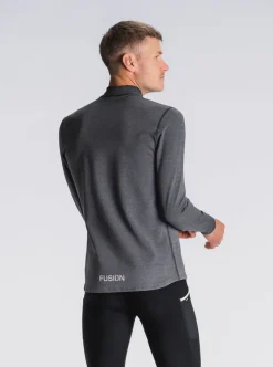 Fusion mens C3 zip neck dark grey