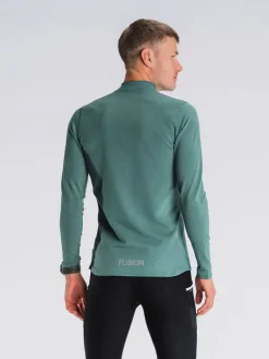 Fusion mens C3 zip neck green