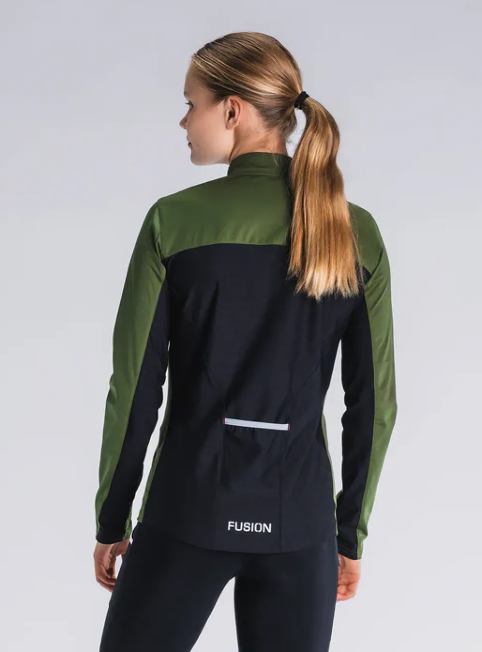 Fusion womens S2 run jacket green