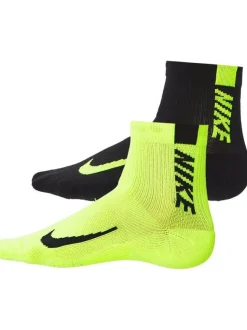 Nike Multiplier Ankle Socks 2 Pack fluor Yellow and Black